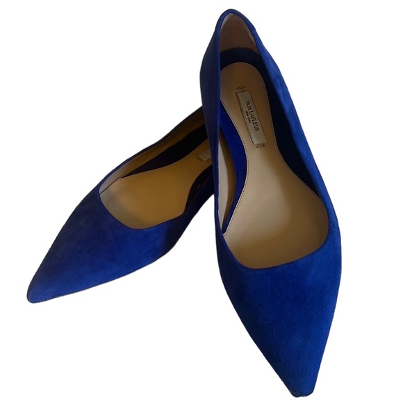 MM Lafleur Shoes - M.M. LaFleur Rowan Blue Suede Pointed Flats Sz-37.5